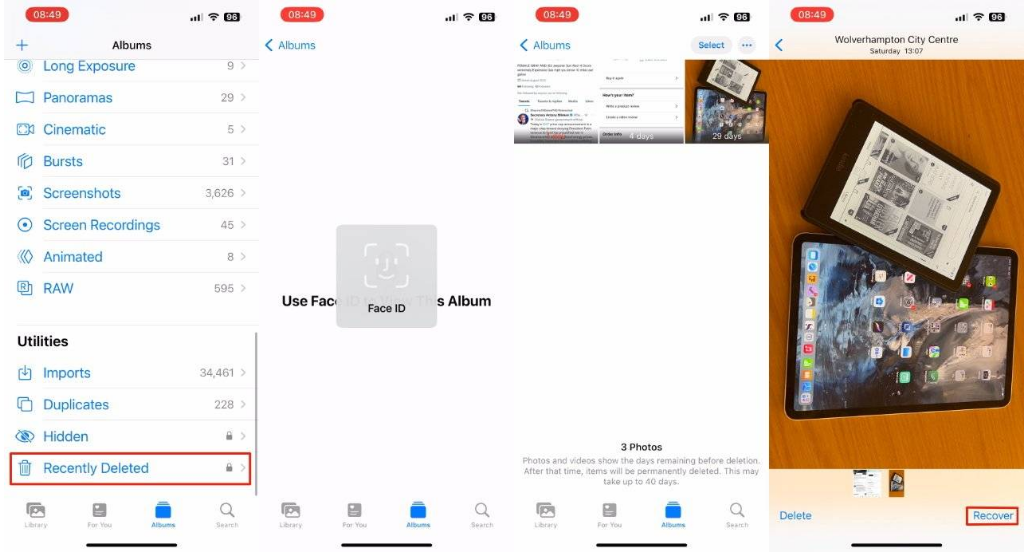 克山苹果14维修分享 iPhone14 上恢复已删除的照片 